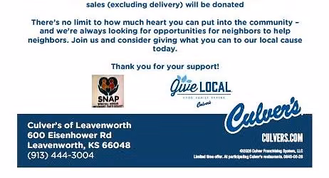 SNAP & CULVERS FUNDRAISER