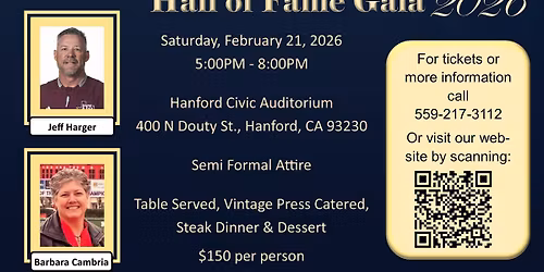Hanford Education Foundation, 2026 Hall of Fame Gala 