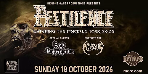 Pestilence - Dead Congregation - Abyssus - \u039a\u03c5\u03c1\u03b9\u03b1\u03ba\u03ae 18 \u039f\u03ba\u03c4\u03c9\u03b2\u03c1\u03af\u03bf\u03c5 2026 \u039a\u03cd\u03c4\u03c4\u03b1\u03c1\u03bf