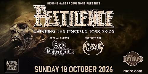 Pestilence - Dead Congregation - Abyssus - \u039a\u03c5\u03c1\u03b9\u03b1\u03ba\u03ae 18 \u039f\u03ba\u03c4\u03c9\u03b2\u03c1\u03af\u03bf\u03c5 2026 \u039a\u03cd\u03c4\u03c4\u03b1\u03c1\u03bf