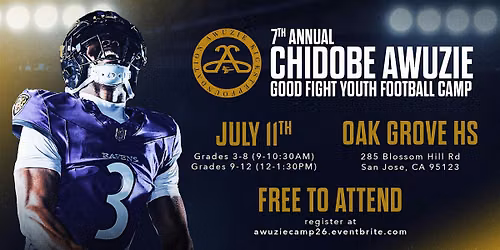 2026 Chidobe Awuzie Good Fight Free Youth Football Camp