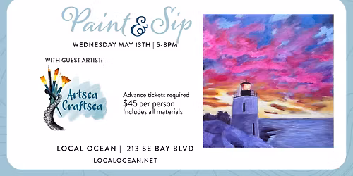 May Paint & Sip w\/ Artsea Craftsea