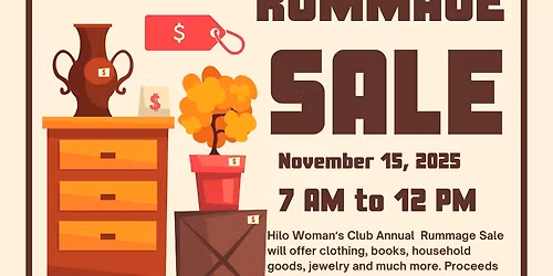 Hilo Woman\u2019s Club Rummage Sale