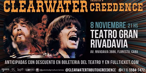 CLEARWATER Tributo a CREEDENCE despide el a\u00f1o en CABA 