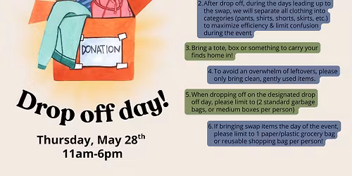 Clothing swap Drop off Day!