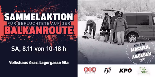 SOS Balkanroute: Sammelaktion f\u00fcr Gefl\u00fcchtete in Graz