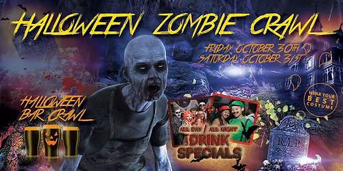 LONG BEACH ZOMBIE CRAWL - Halloween Bar Crawl - Party Pass to 10+ Bars