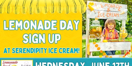 Lemonade Day Sign-Up at Serendipity Ice Cream