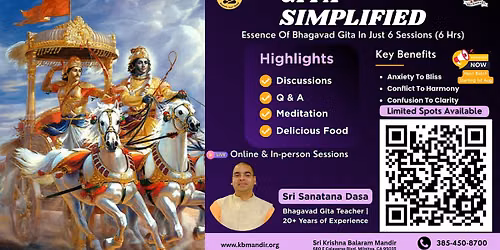 Gita Simplified - Essence of Gita in 6 Live Sessions (Aug 1 to 16, Sat+Sun)