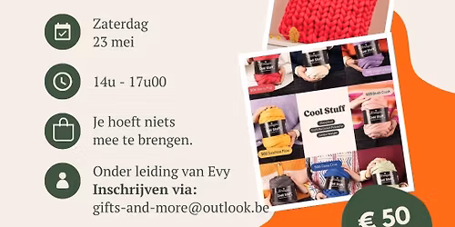 Workshop Handbreien, zomers kussen