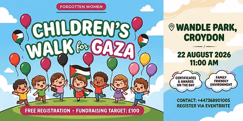 Children\u2019s Walk for Gaza in Croydon Wandle Park