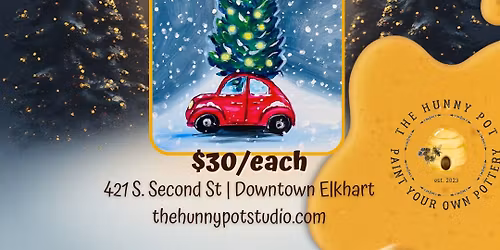 CLASS | Canvas Red Car w\/Tree