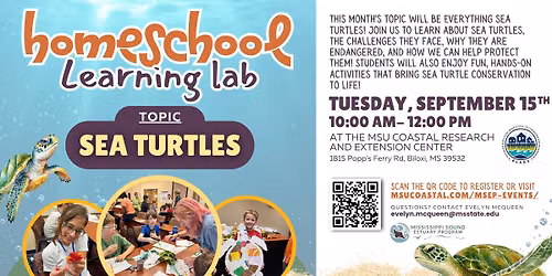 REGISTRATION CLOSED | Homeschool Learning Lab! Topic: Sea Turtles