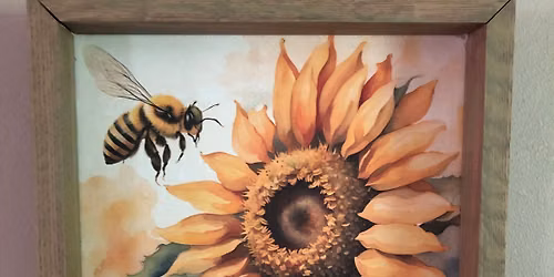 Sunflower and Bee Shadowbox