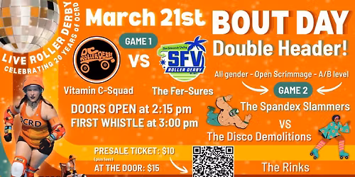 The Disco Demolition | Double Header: OC Roller Derby vs San Fernando Valley Roller Derby