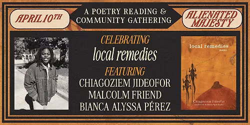 local remedies Book Launch: A Poetry Reading & Community Gathering