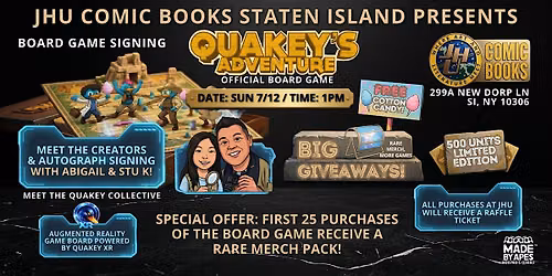 Quakey's Adventure Board Game Signing