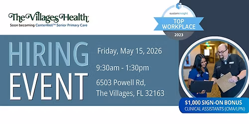 The Villages Health Hiring Event - May 15th
