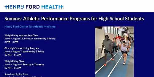 Summer Athletic Performance Programs for High School Students