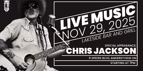 Chris Jackson - Live Music Saturday @ Lakeside Bar and Grill