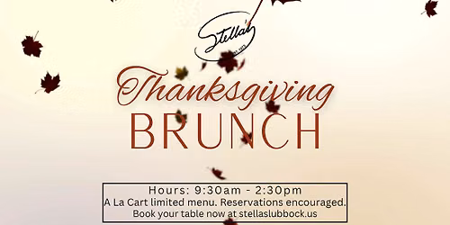 Thanksgiving Brunch at Stella\u2019s 