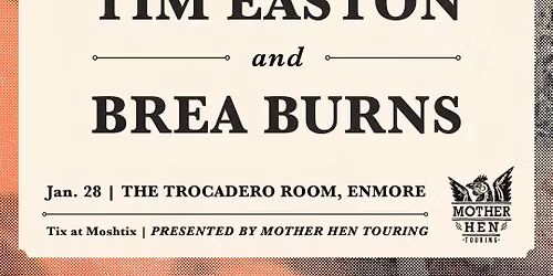 Tim Easton (US) with special guest Brea Burns (solo)