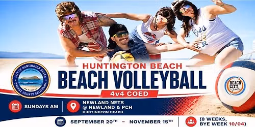 Huntington Beach \u2022 Sunday Sand Volleyball (4v4 Coed) - Starts Sept 20th
