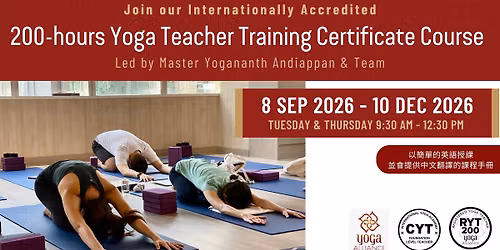 200-hours Yoga Teacher Training Certificate Course (Tue & Thu Morning)