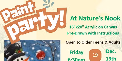 Dec. 19 Paint Party at Nature's Nook