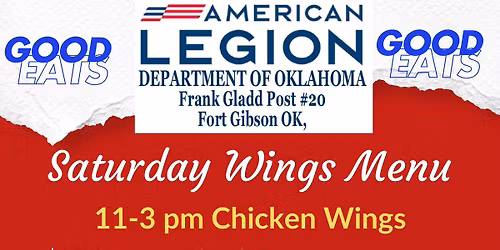 Saturday Wings eat in or take out!