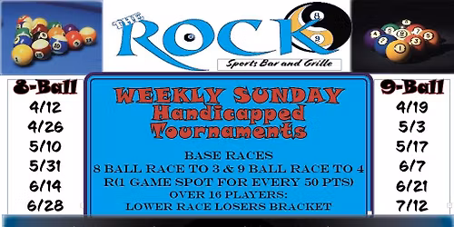 Weekly Sunday Handicapped Pool Tournament