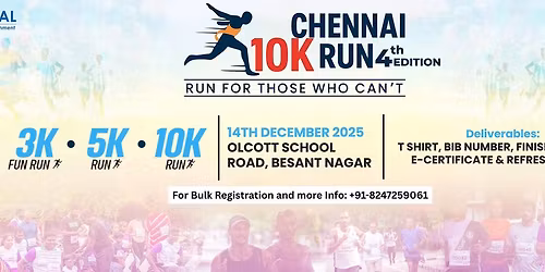 Chennai 10K Run (4th Edition) - Run for those Who Can't