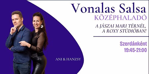 Vonalas Salsa K\u00f6z\u00e9phalad\u00f3 a Roxy St\u00fadi\u00f3ban! Szerd\u00e1nk\u00e9nt 18:30-19:45-ig