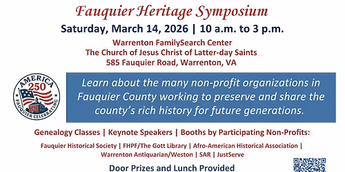 Fauquier Heritage Symposium