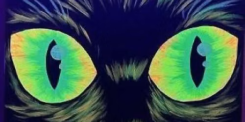 Black Light Paint and Sip Event: Blacklight Black Cat