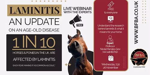(FREE WEBINAR) Laminitis: An update on an age-old disease.