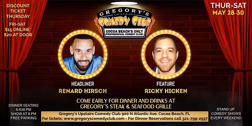 May 28-May 30 Gregory's Comedy Club