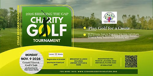 2nd Annual Bridging the Gap Golf Tournament | Cedar Bridge Foundation