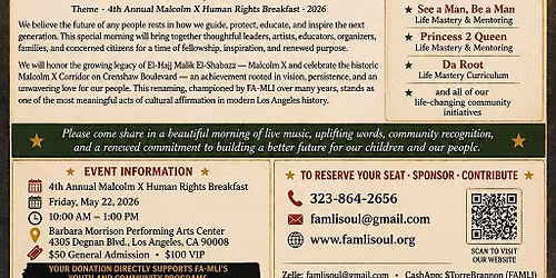 FAMLI's 4th annual Malcolm X Human Rights Breakfast