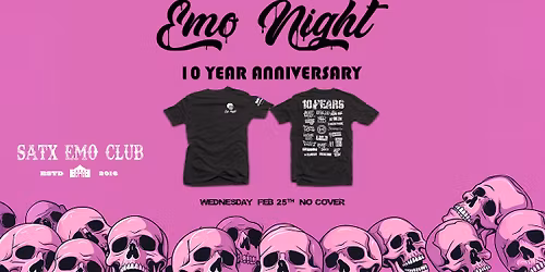 Emo Night 10 Year Anniversary & Free Shirt Giveaway
