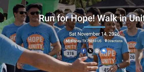 Run for Hope! Walk in Unity 5K & Fun Run