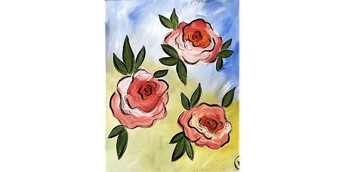 Vibrant Red Roses - Paint and Sip in Indianapolis | Classpop!\u2122