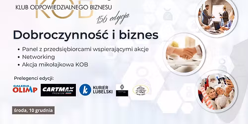 Konferencja 156. edycja Klubu Odpowiedzialnego Biznesu "Dobroczynno\u015b\u0107 i biznes"