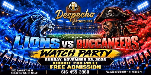 Lions vs. Buccaneers Watch Party at Despecho Sports Bar