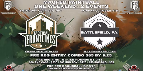 Tactical Frontlines \/ Battlefield PA- Magfed Dual Event Weekend!
