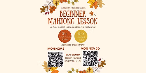 Raleigh Founded Beginner Mahjong Lesson