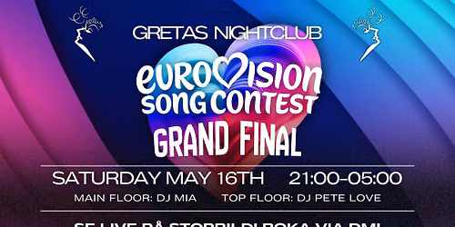 \ud83c\udfa4\ud83c\udf1f EUROVISION 2026 @ GRETAS - LIVE P\u00c5 STORBILD - BOKA VIA DM - L\u00d6RDAG 16 MAJ \ud83c\udf1f\ud83c\udfa4