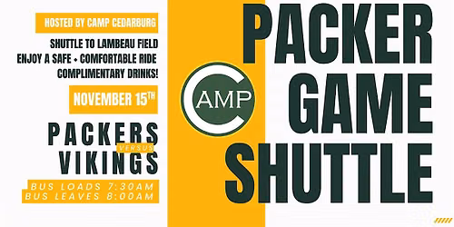 CAMP CEDARBURG SHUTTLE | PACKERS VS VIKINGS | 11.15