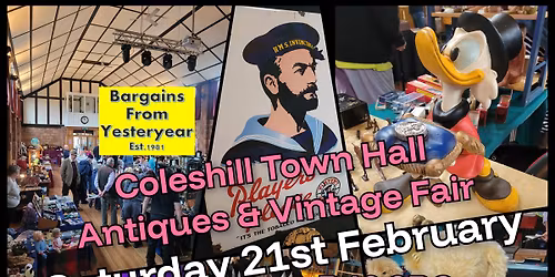 Coleshill Town Hall Antiques & Vintage Fair 2026