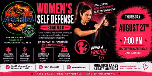 Warrior Women's Self Defense Seminar August